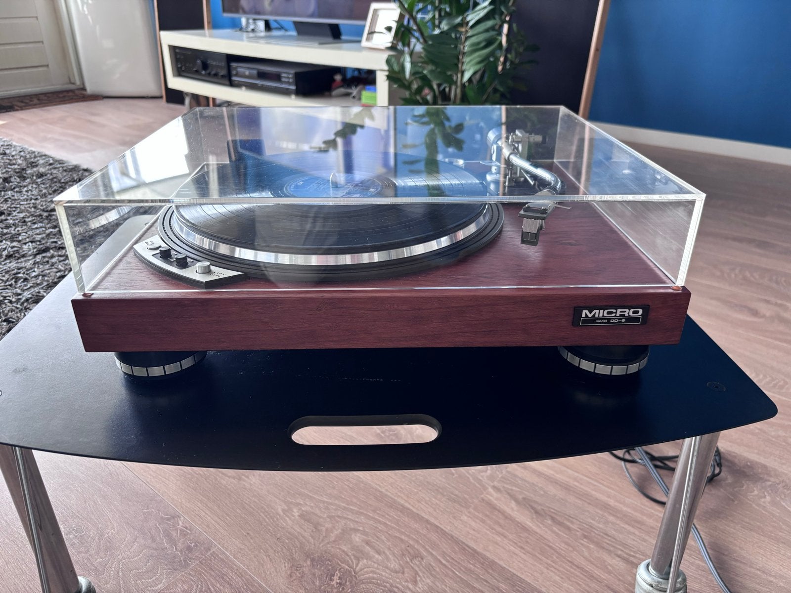 Micro Seiki DD-6 Platenspeler - Vintage Houtnerf Design, Audio, Tv en Foto, Ophalen, Zo goed als nieuw, Platenspeler, Overige merken