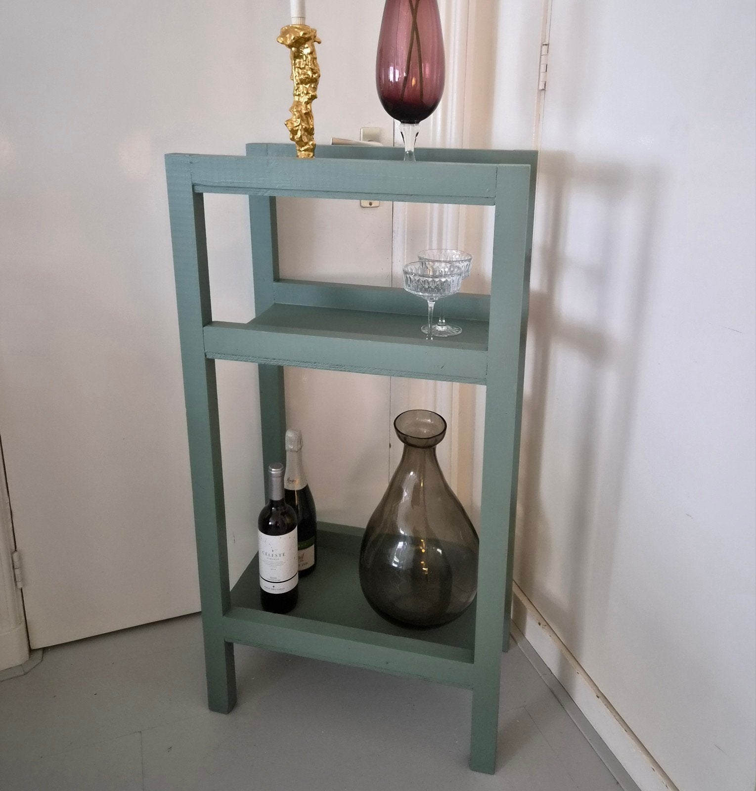 Kastje Kast Stelling Hout Groen Vintage Brocante, Ophalen