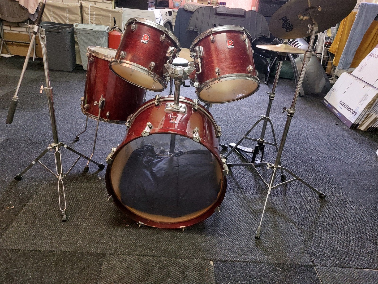 PREMIER Vintage Drumset met PAISTE 14, 16 & 20 Inch Cymbals, Ophalen, Gebruikt, Premier