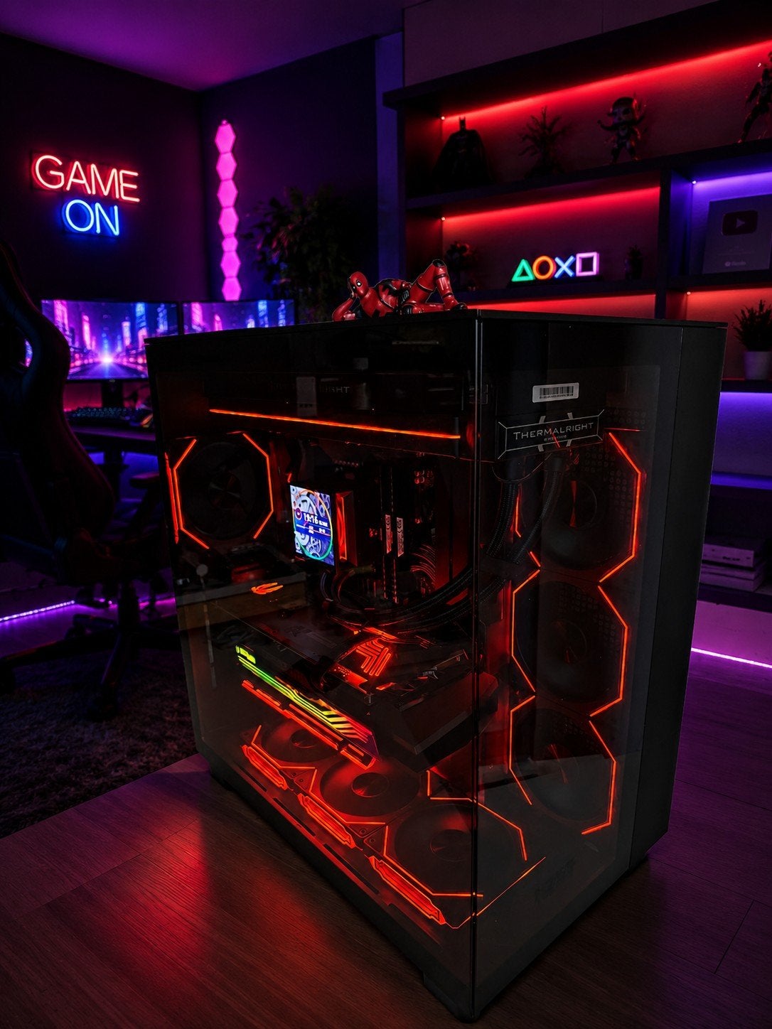 RGB GAME PC - RYZEN 9 - RTX 4070 TI SUPER 16GB - 64GB - 3TB, Computers en Software, Desktop Pc's, NZXT, AMD, NVIDIA, ZOTAC, THERMALRIGHT, CORSAIR, GIGABYTE