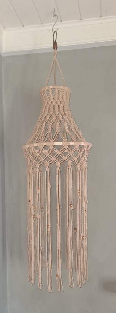 Handgemaakte Macramé Lampenkap - Boho Stijl, Ophalen of Verzenden, Zo goed als nieuw, Boho, Scandinavisch, Macramé
