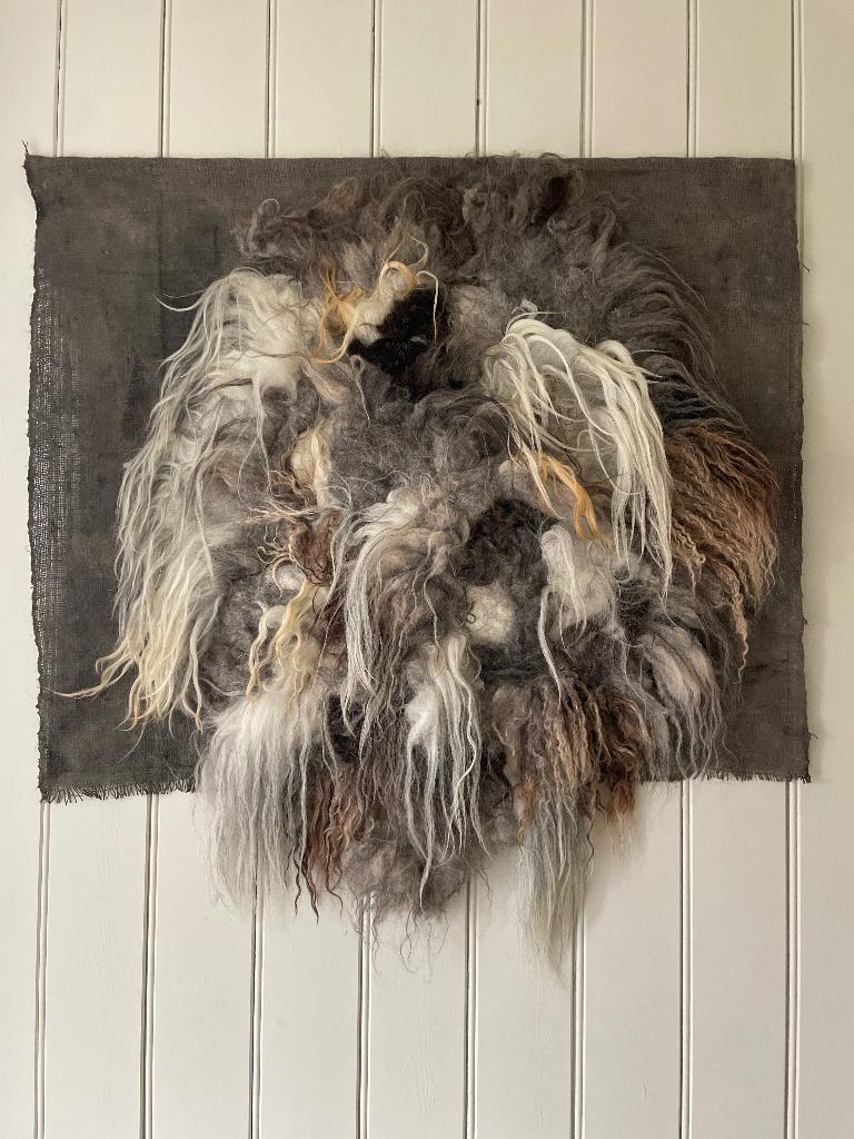 Rustiek, landelijk wanddoek van schapenwol, Ophalen, Wandhanger, Meerkleurig, Nieuw