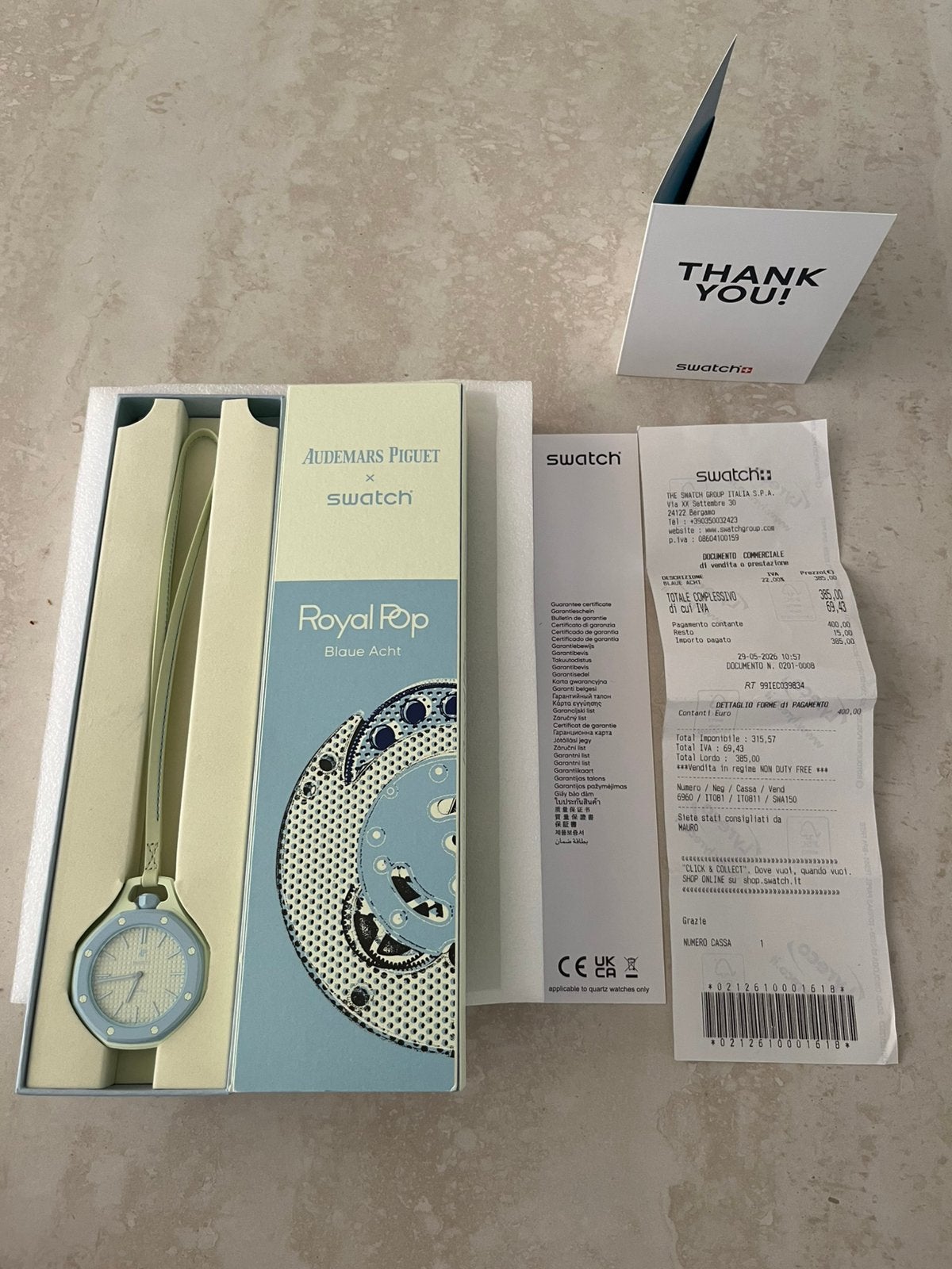 Swatch x Audemars Piguet Royal Pop Horloge, Kunststof, Polshorloge, Swatch, Nieuw