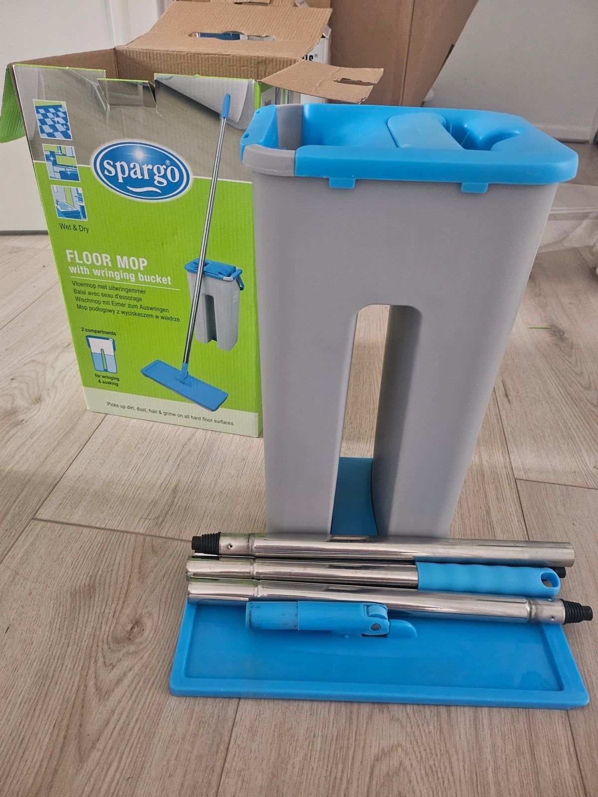 Spargo Vloermop met wringemmer, Huis en Inrichting, Schoonmaakartikelen, Ophalen, Mop of Dweil