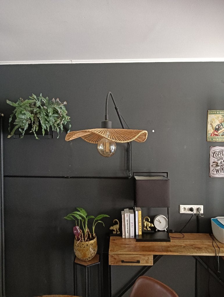 Muurlamp, Ophalen, Met snoer/stekker, Zwart, Zo goed als nieuw