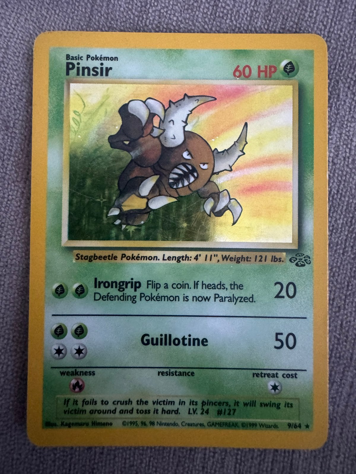 Pinsir Pokémon Kaart - Jungle Set 9/64 (Engels), Ophalen of Verzenden, Losse kaart