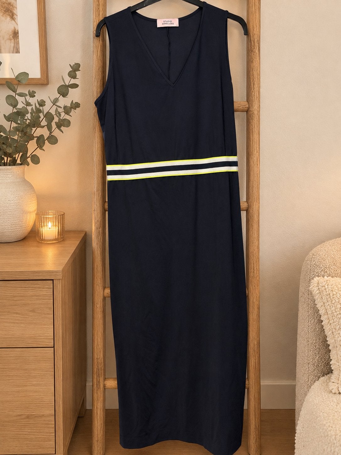 Studio Anneloes jurk maat L - Donkerblauw met streep, Blauw, Maat 42/44 (L), Ophalen of Verzenden, Zo goed als nieuw