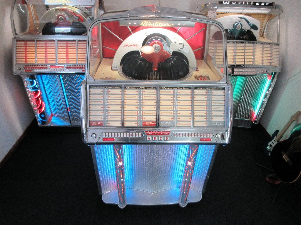 wurlitzer jukebox model 1800 uit 1955, Met singles, Gebruikt, 1950 tot 1960, Ophalen of Verzenden