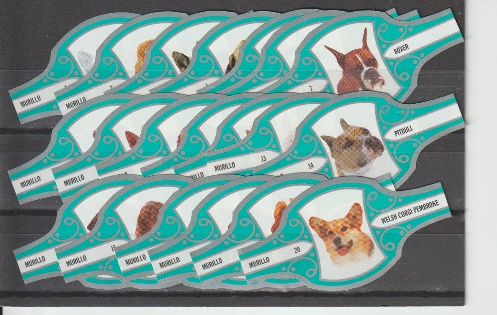 reeks 431  honden   1-10   sigarenbanden, Ophalen of Verzenden, Zo goed als nieuw, Sigarenbandjes