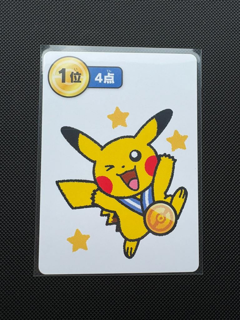 Pikachu 1st Place Blue Medal Taruka Kaart, Ophalen of Verzenden, Nieuw, Losse kaart