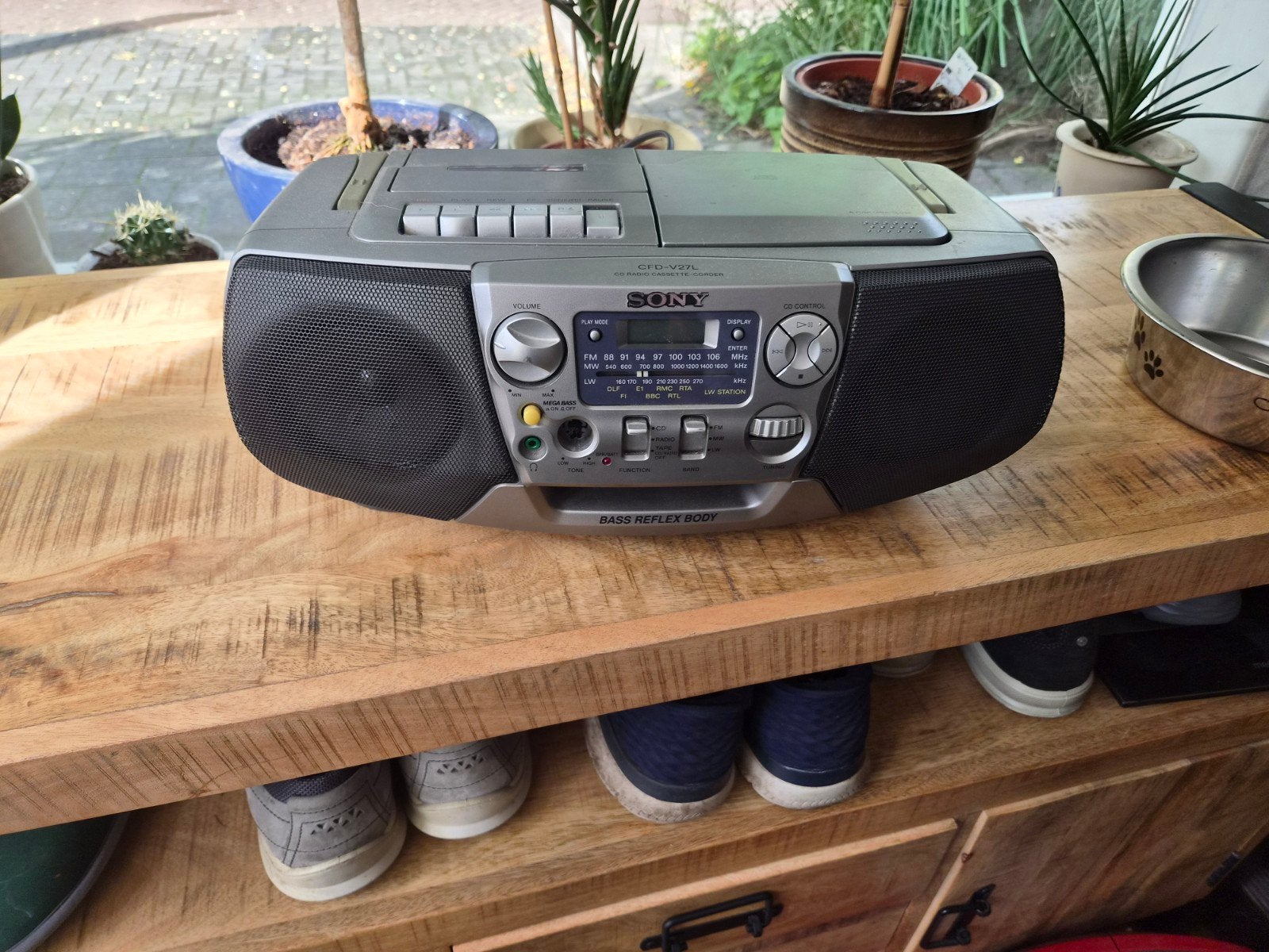 Sony Boombox met CD, Cassette en Radio - Goede Staat, Ophalen, Gebruikt, Tuner of Radio, Draagbaar