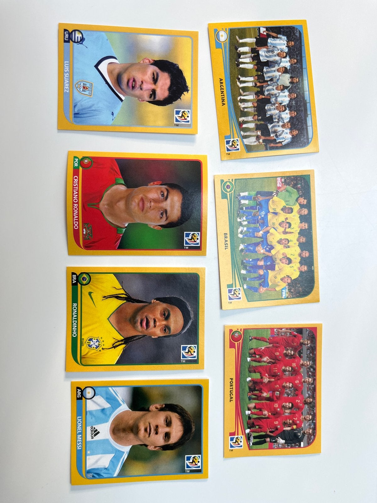 Panini WK 2010 Stickers: Ronaldo, Messi, Suarez, Ronaldinho, Verzamelen, Sportartikelen en Voetbal, Ophalen, Gebruikt, Buitenlandse clubs