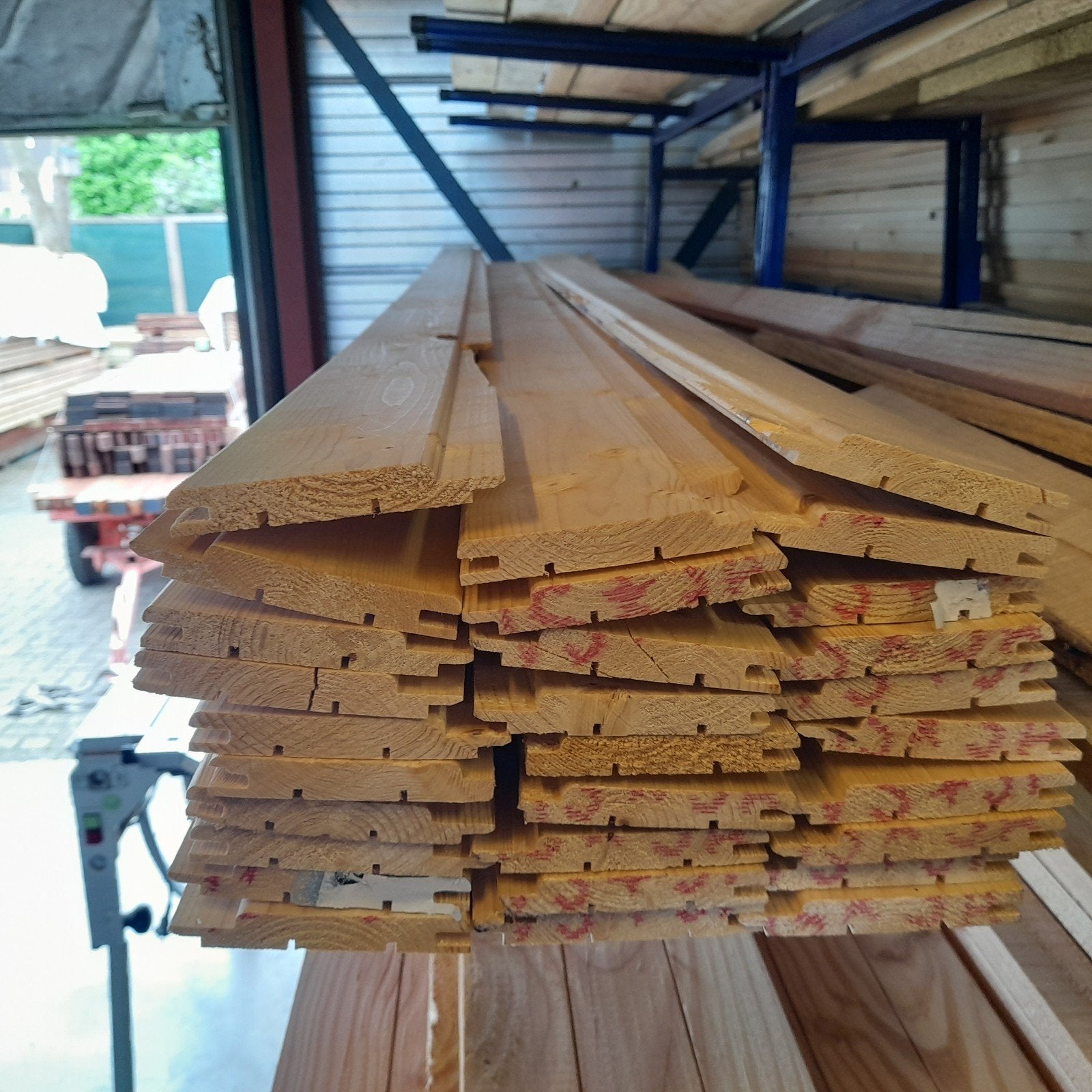Vuren schrootjes, B-keus, sauna, lambrisering, Doe-het-zelf en Verbouw, Hout en Planken, Ophalen, Minder dan 25 mm, Nieuw, Plank