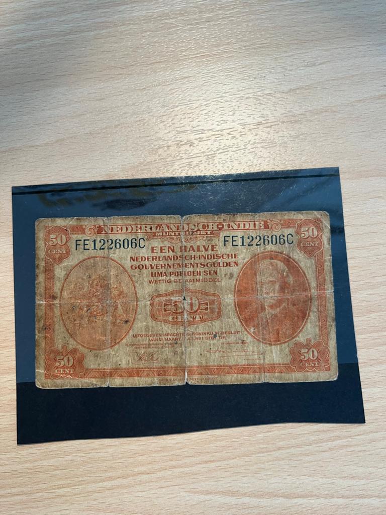Nederlands-Indië 50 Cent biljet, Ophalen of Verzenden, 50 gulden, Los biljet