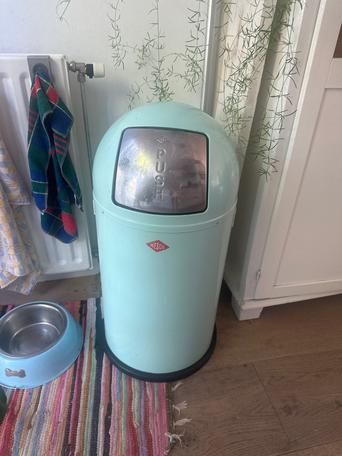 Wesco Pushboy prullenbak - Mintgroen, Ophalen, Groen, Gebruikt, Metaal