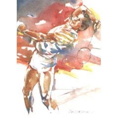 ' badminton  " aquarel van Wim Hoogstraten € 60, Ophalen of Verzenden, Nieuw, Racket(s)