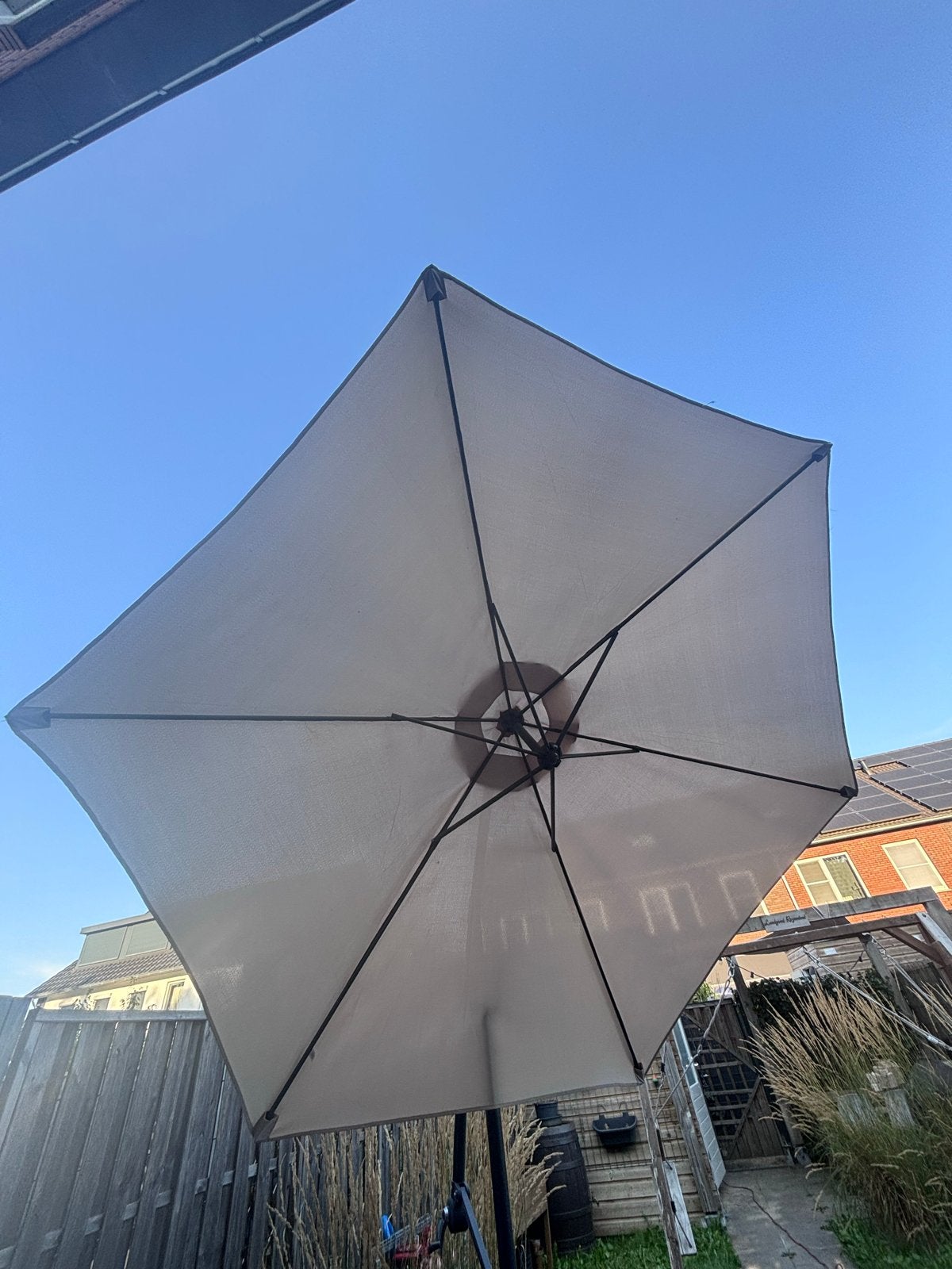 Zweefparasol 3 meter diameter, Ophalen, Gebruikt, 3 tot 4 meter, Zweefparasol