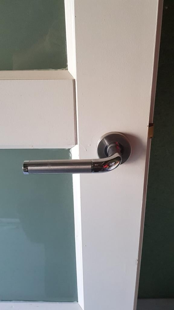 Binnendeur met glas en deurbeslag, Ophalen, Gebruikt, 80 tot 100 cm, Binnendeur