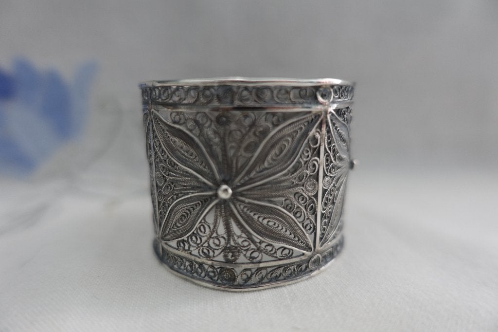 Servetring – zilver – filigrain, Ophalen of Verzenden, Zilver