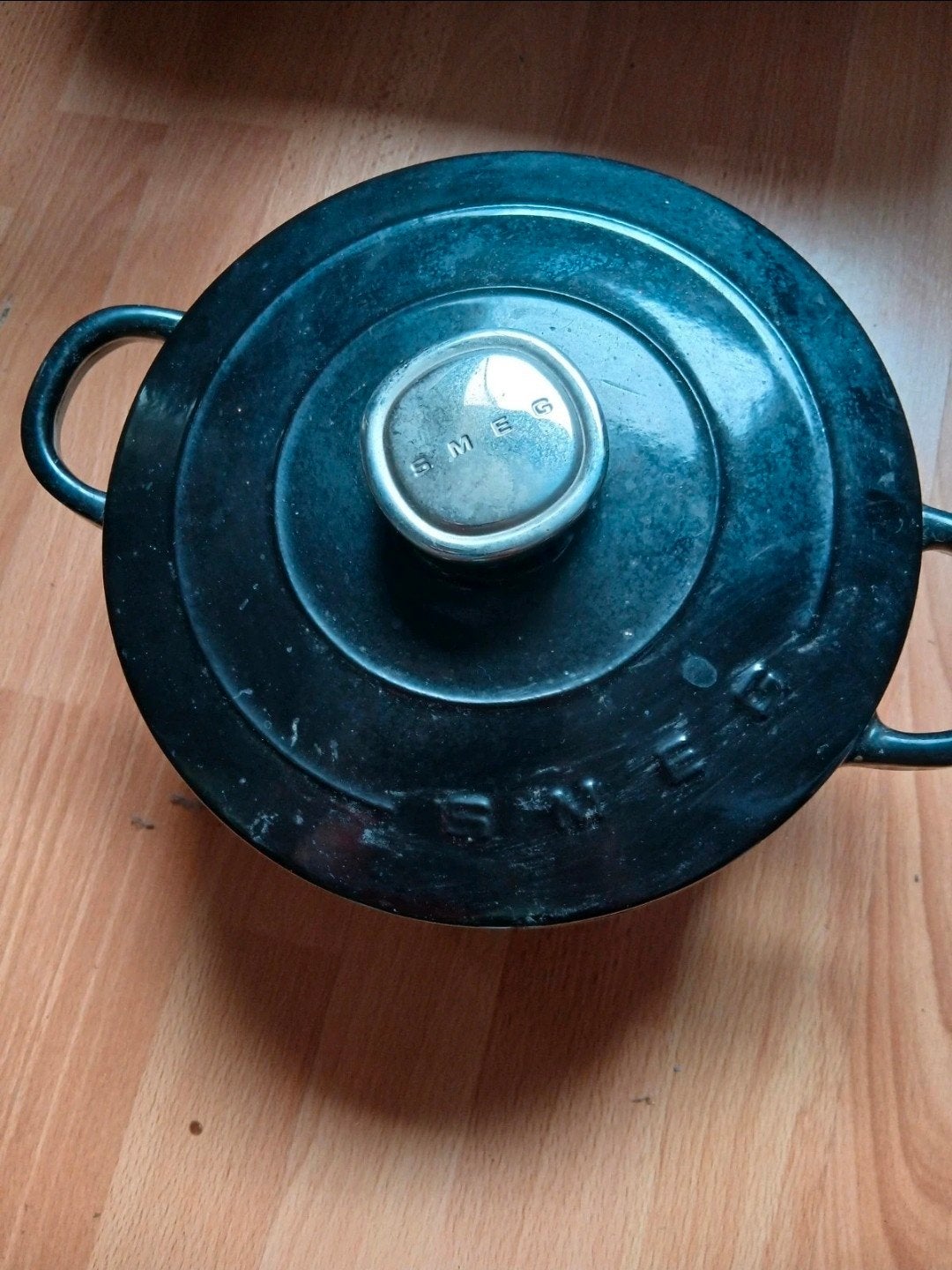 SMEG Kookpot - Zwart, Gietijzeren Pan, Gebruikt, Gietijzer, Ophalen of Verzenden, Kookpan