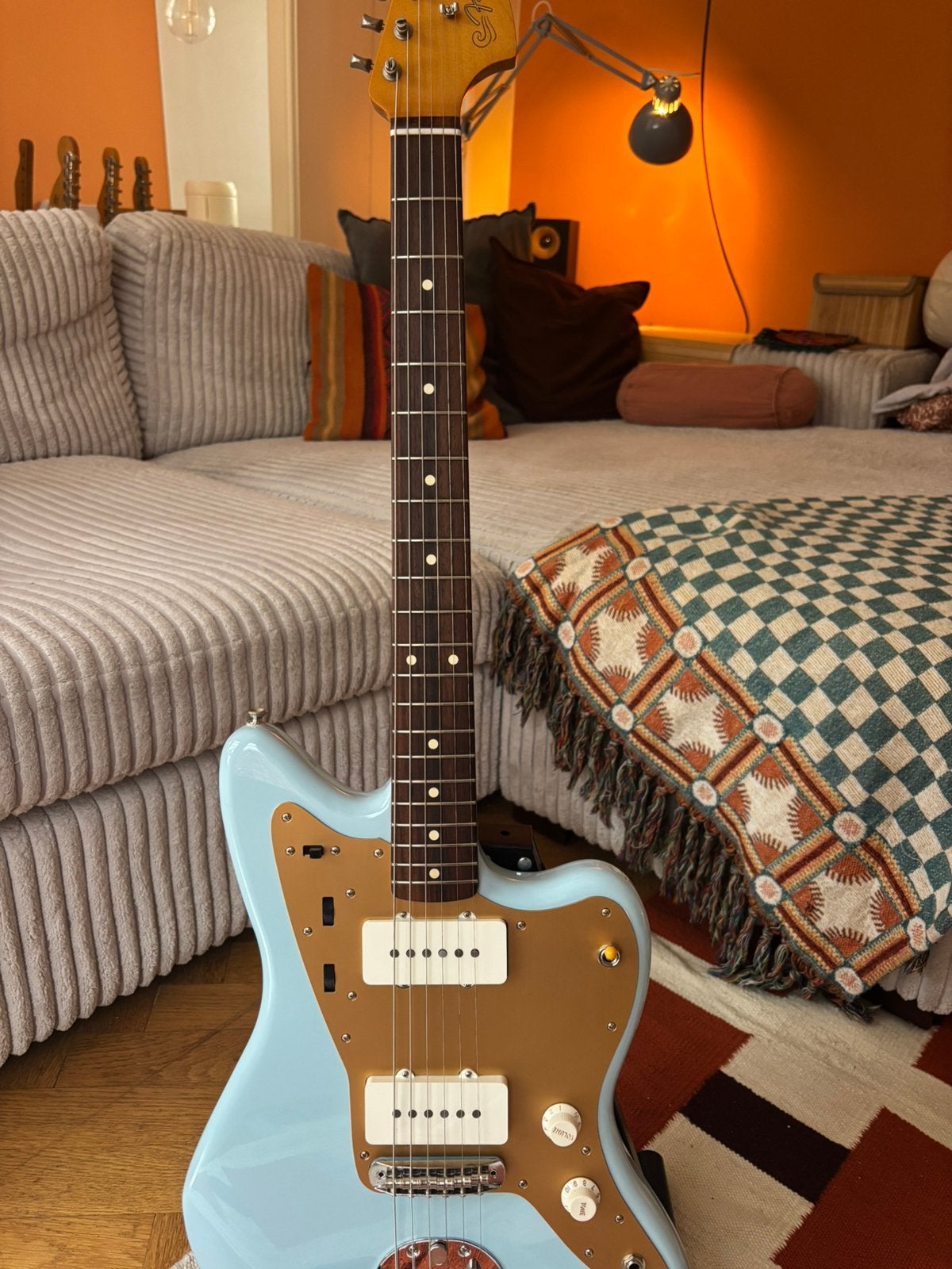 Fender Vintera II Jazzmaster 50s Sonic Blue, Ophalen, Zo goed als nieuw, Solid body, Fender