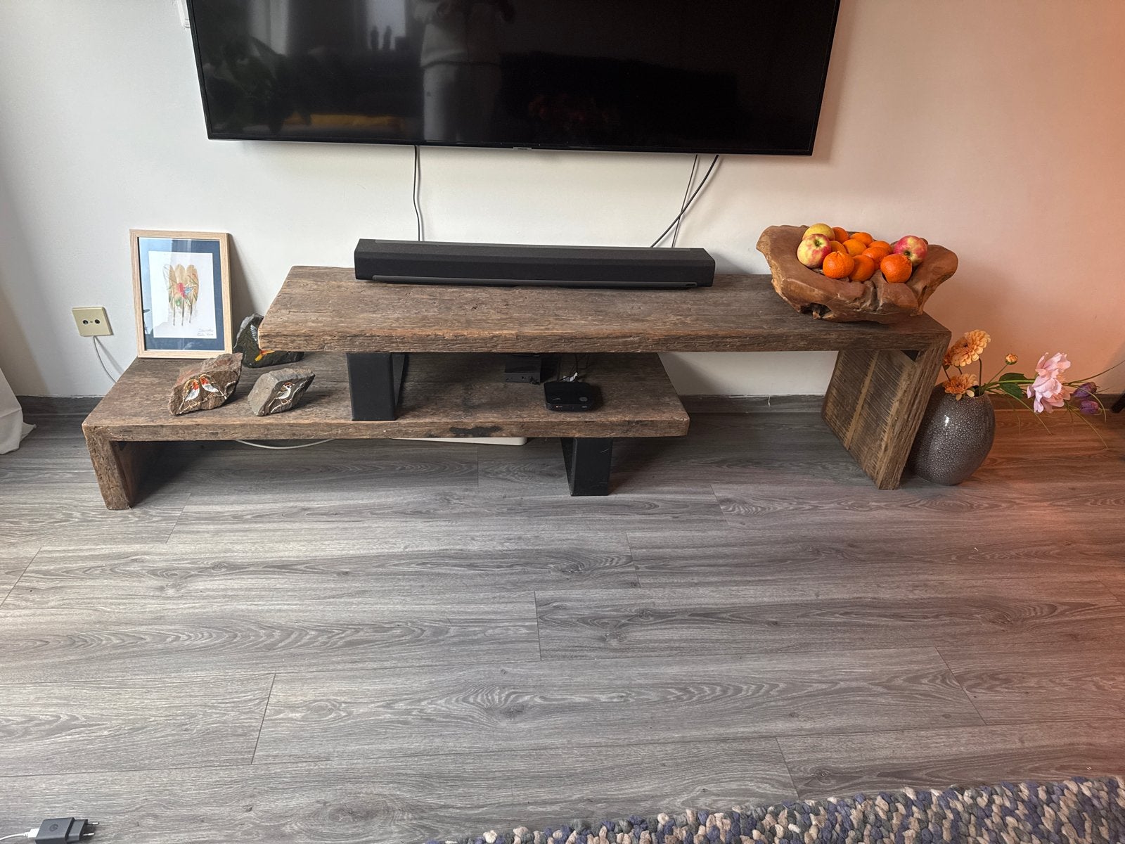 Aanpasbare TV-kast van hout, 200 cm breed, Ophalen, Gebruikt, 200 cm of meer, Minder dan 100 cm