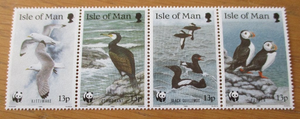 Isle of Man, WWF serie Zeevogels, Verzenden, Postfris, Dier of Natuur