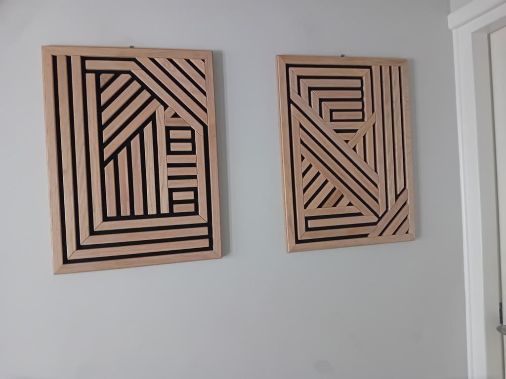 Schilderij handgemaakte wandpanelen van massief eikenhout, Ophalen