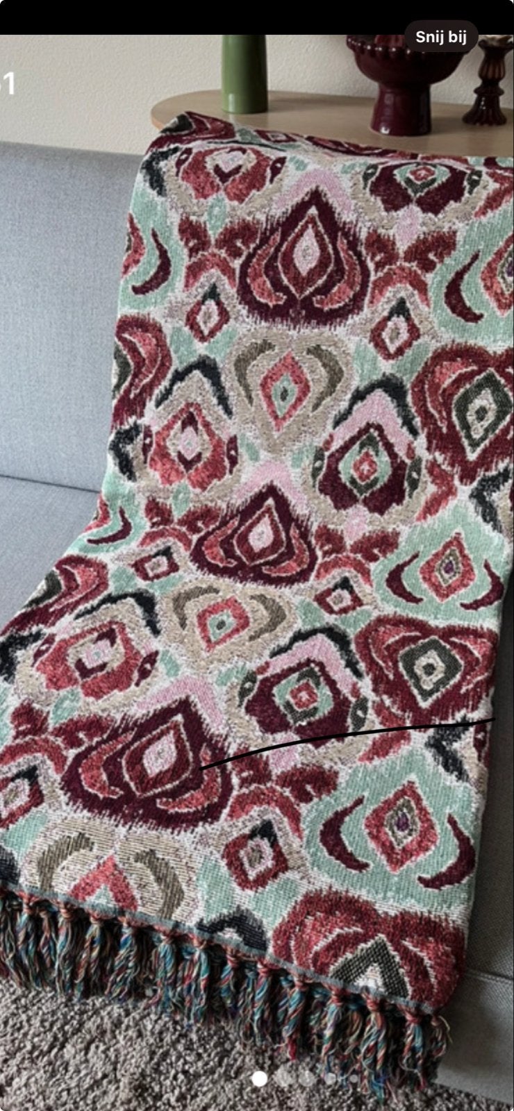 Sissy-Boy Ikat Plaid/Bedsprei 200x250cm - Zo goed als nieuw, Katoen, Ophalen of Verzenden, Zo goed als nieuw, Plaid