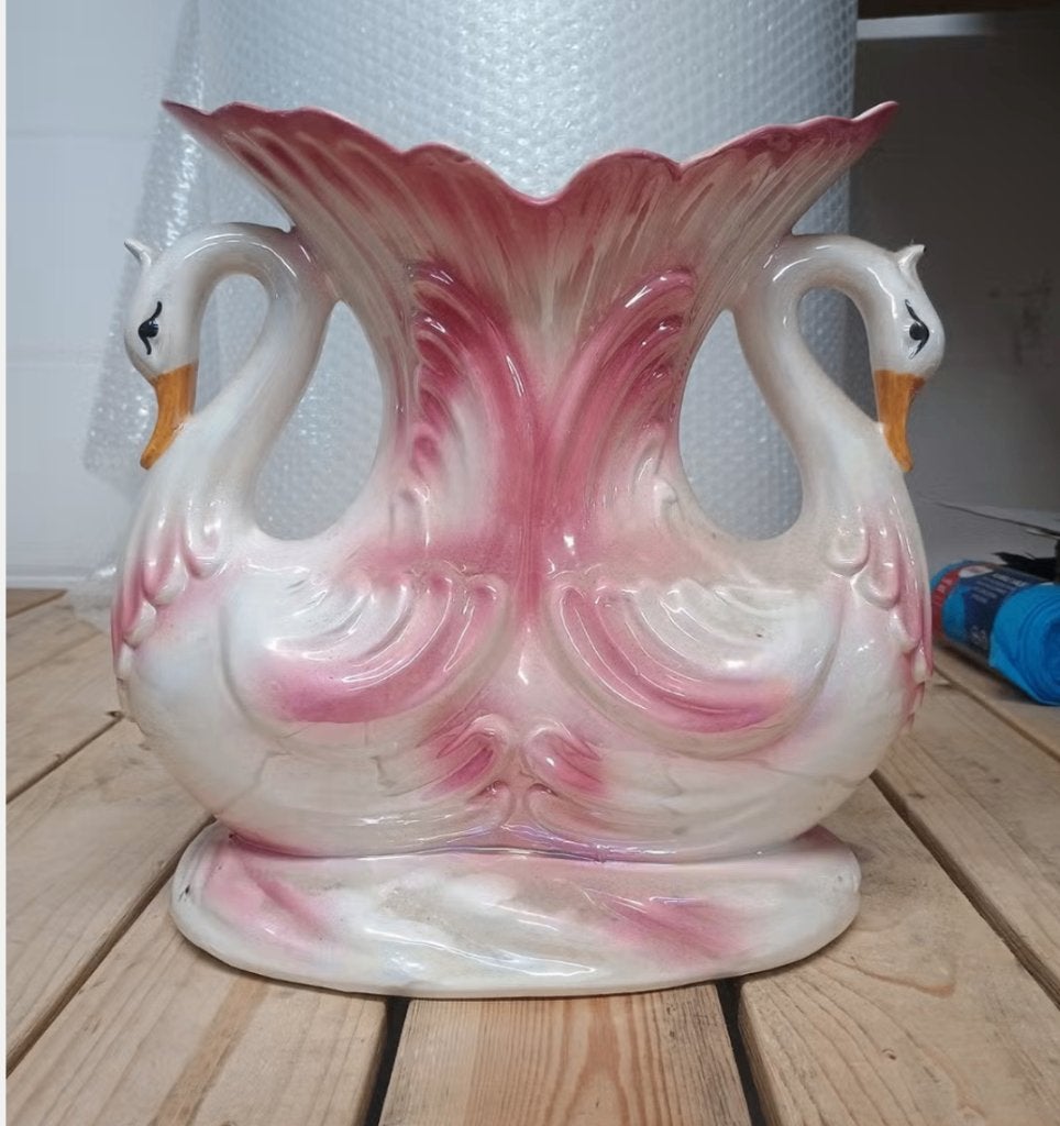 Originele vintage Capodimonte zwanenvaas uit Italië, Ophalen