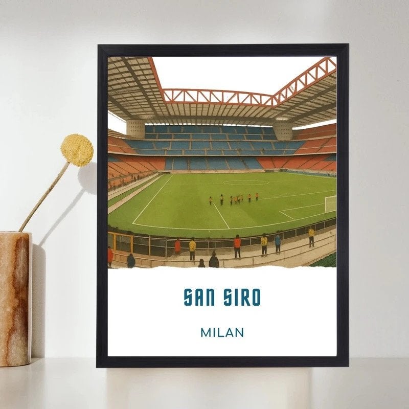 A4 Poster San Siro, Thuis van AC Milan en Inter Milan, Ophalen of Verzenden