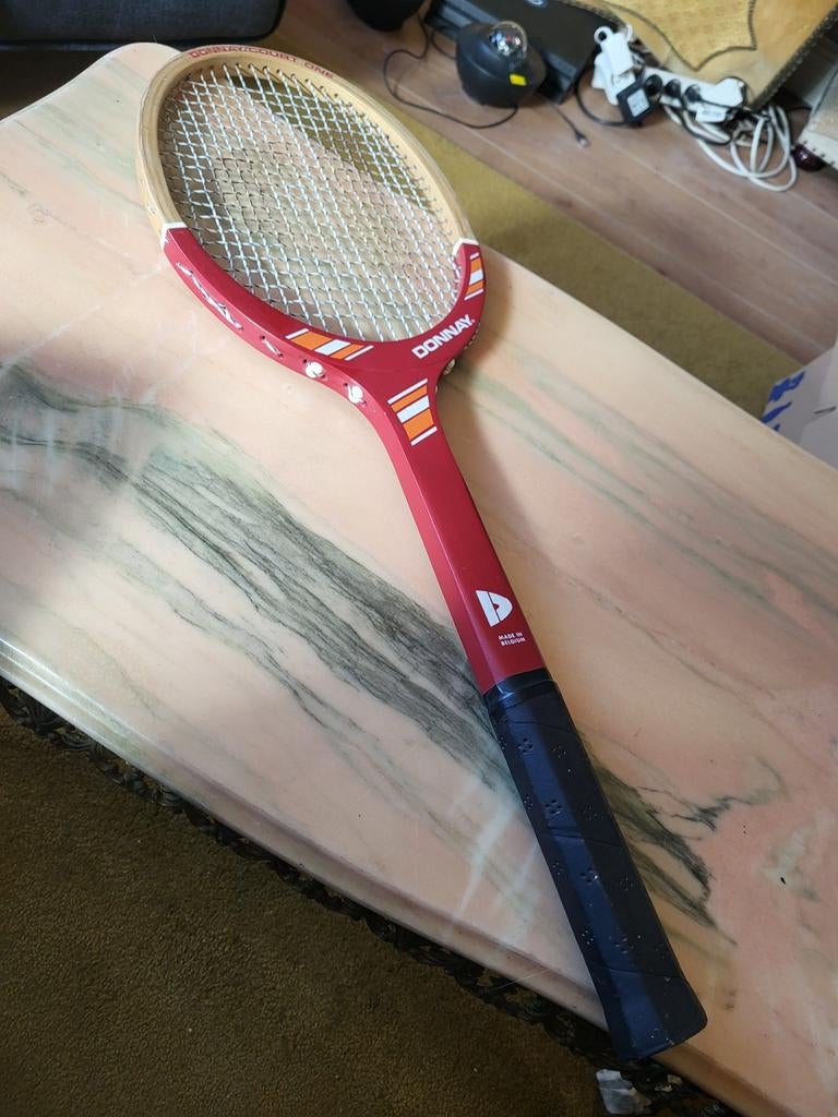 Vintage wooden Donnay Court One tennisracket, Sport en Fitness, Tennis, Overige merken, Ophalen of Verzenden, Zo goed als nieuw