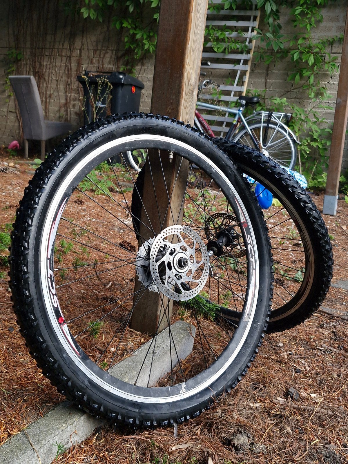 26 inch Shimano wielset met schijfremmen, Fietsen en Brommers, Fietsonderdelen, Wiel, Gebruikt, Ophalen of Verzenden, Mountainbike
