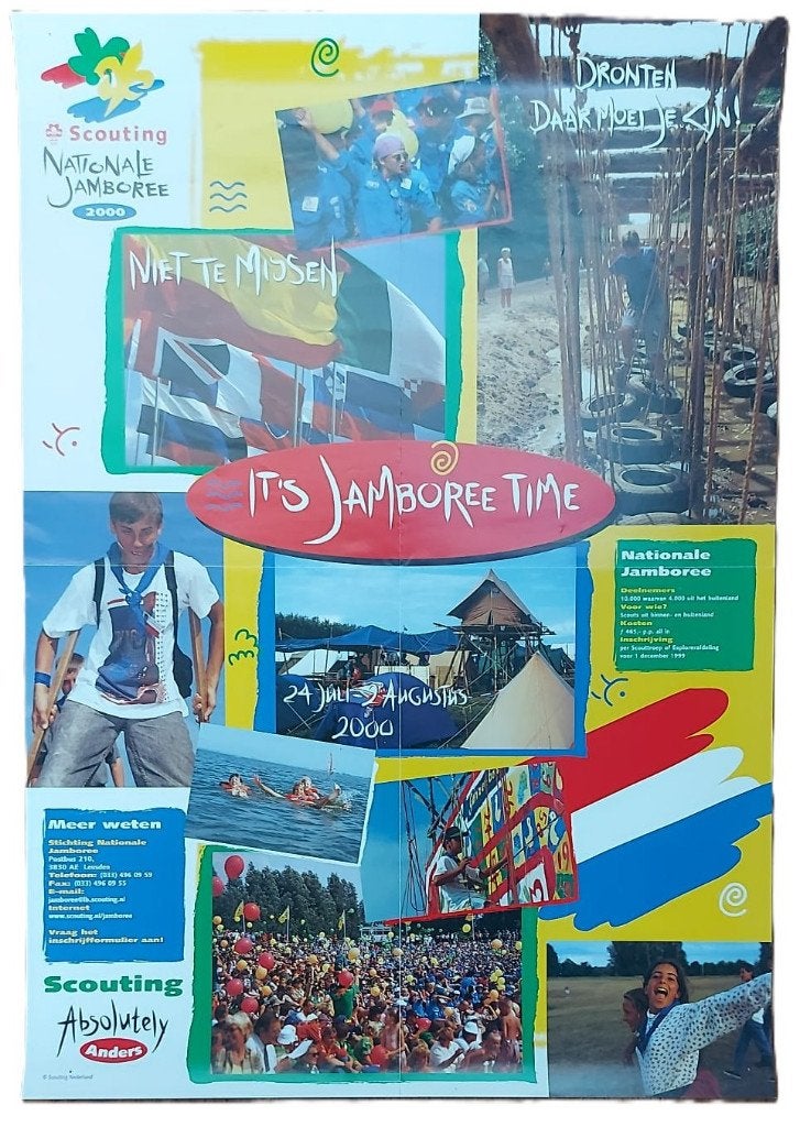 scouting poster Nationale Jamboree 2000 It's Jamboree time, Ophalen of Verzenden, Gebruikt, Overige typen