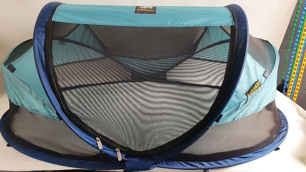 Deryan babytentje, popup tent, blauw en groen. S40, Tweedehands verkoop, Tweedehands verkoop, Gebruikt, Ophalen of Verzenden