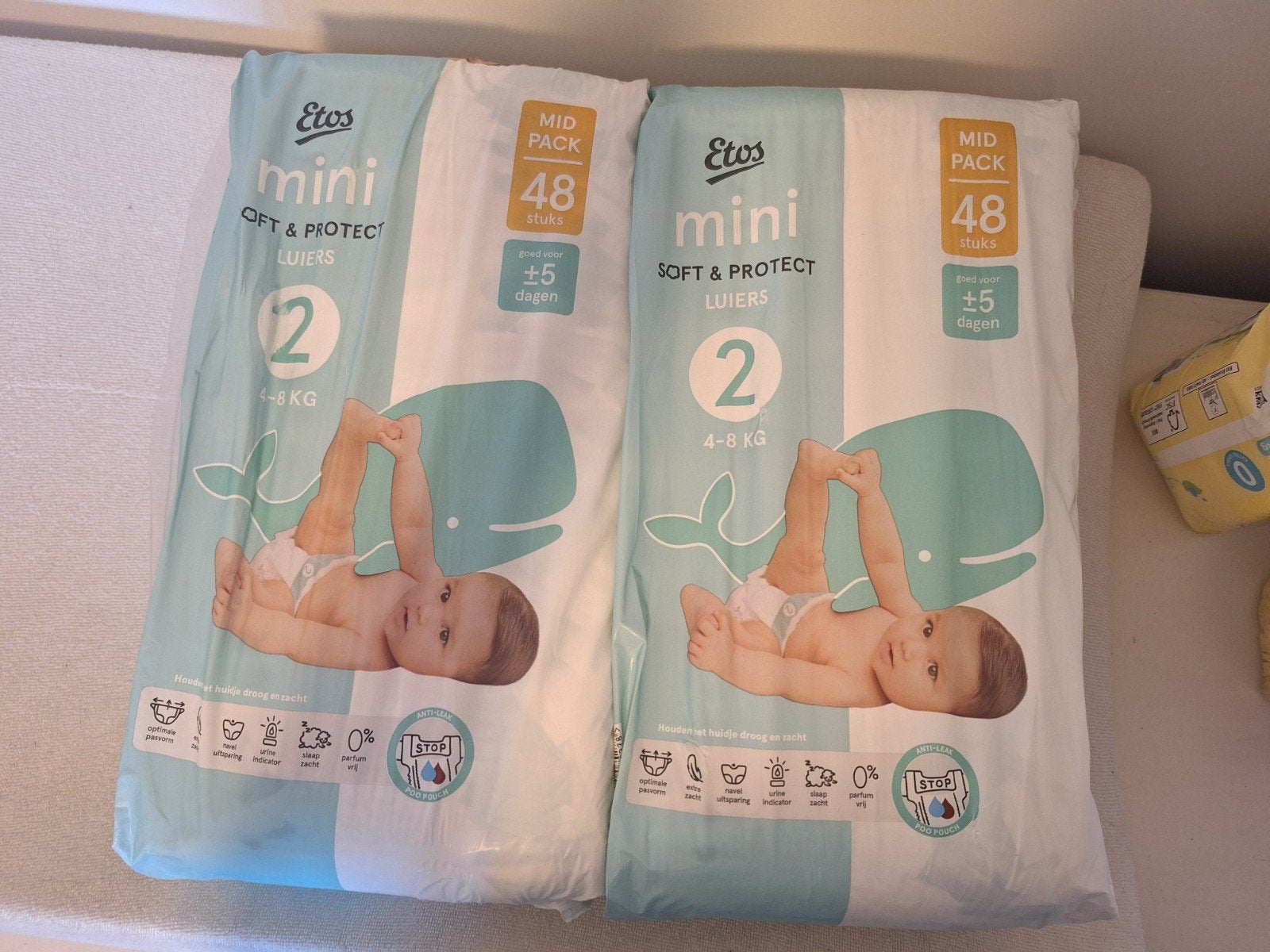 Etos Mini Luiers Maat 2 (4-8 kg) - 2x48 stuks, Ophalen, Nieuw