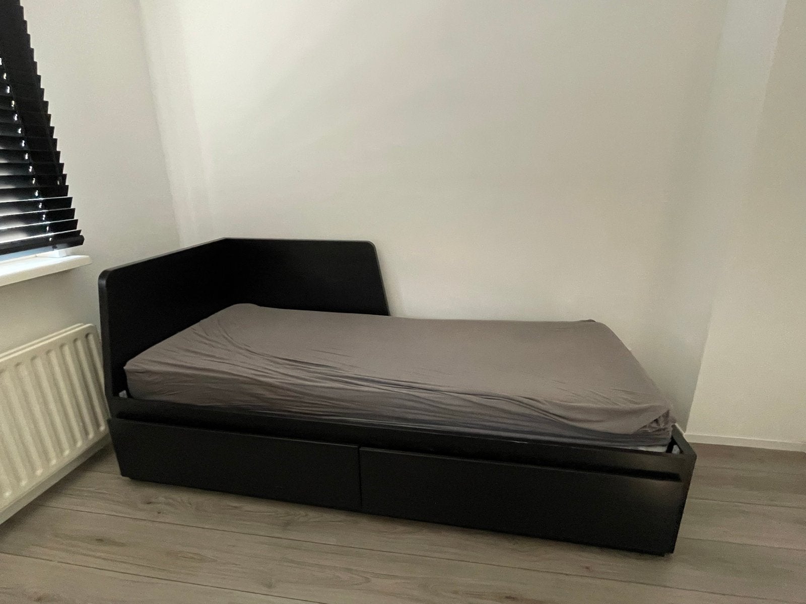 Ikea bankbed met opbergruimte - Zwart, Ophalen, Verstelbaar, 90 cm, Zwart