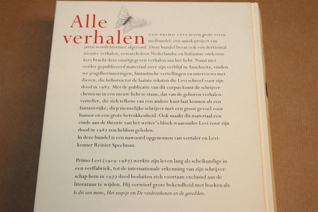 Alle Verhalen — Primo Levi, Dik Boek, Holocaust 2000, Boeken, Ophalen of Verzenden, Zo goed als nieuw