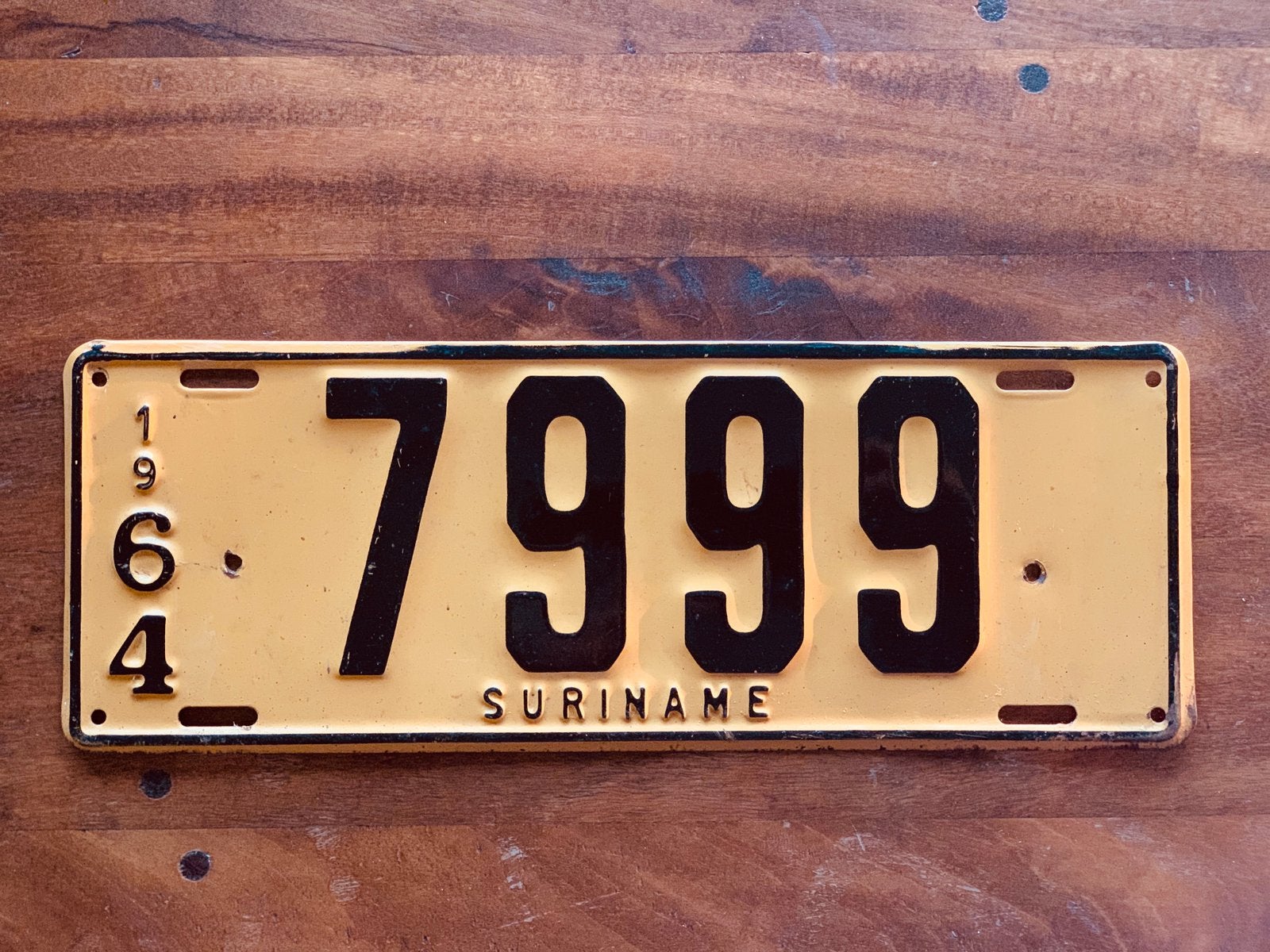 Suriname kentekenplaat 1964, Ophalen of Verzenden, Zo goed als nieuw, Auto's