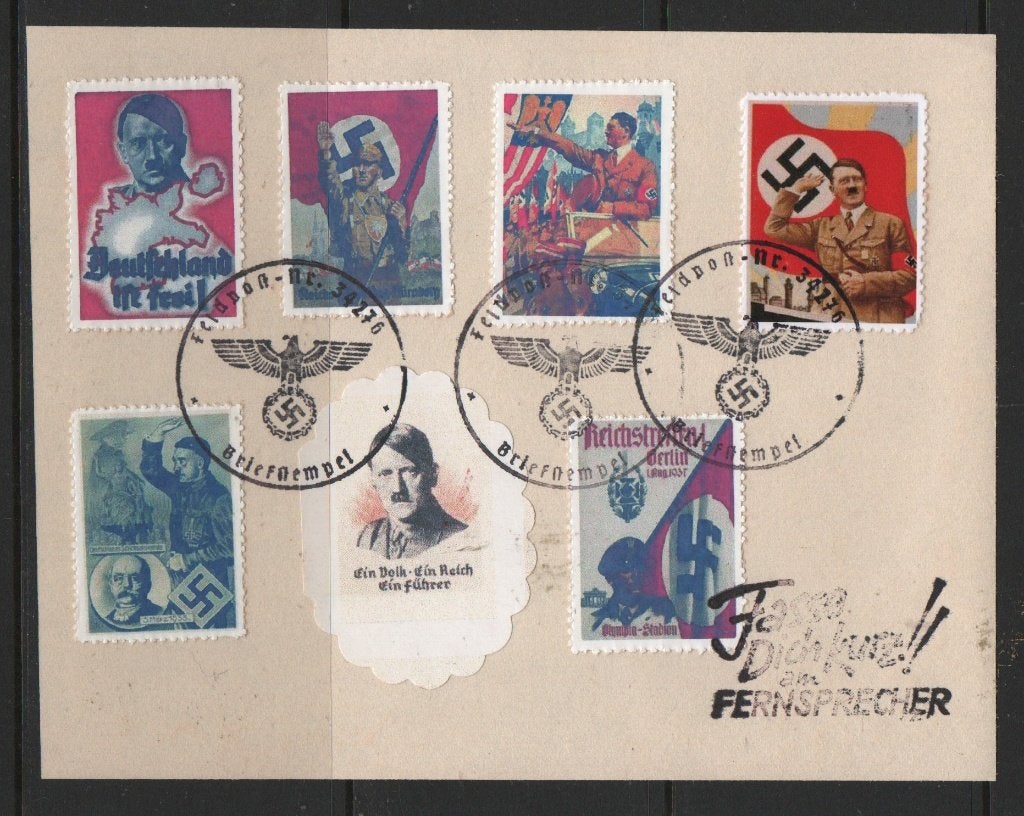 V65) propaganda VIGNETTEN + BLOCK  GERMANY, Verzenden, BRD, Gestempeld