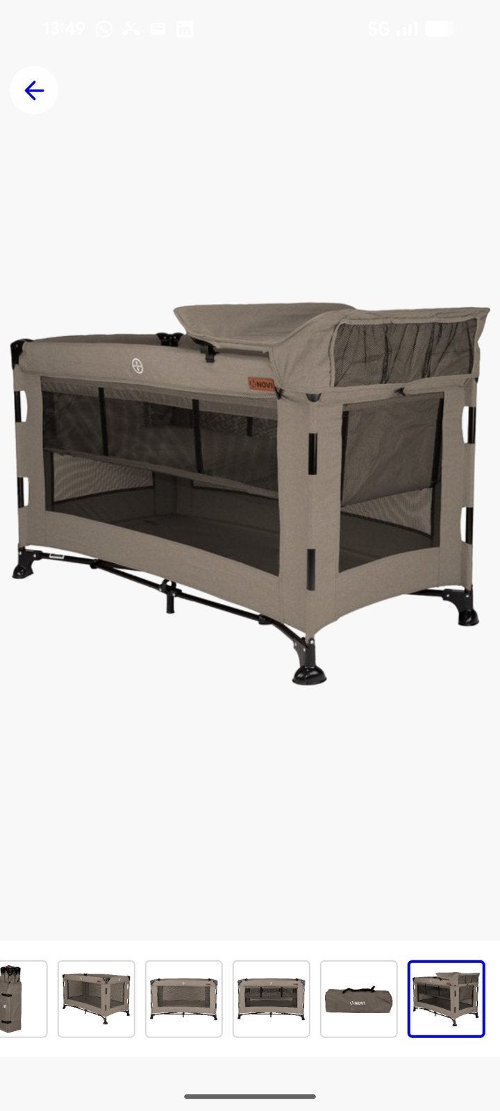 Novi Reiswieg/Campingbedje - Compact en Draagbaar, Huis en Inrichting, Slaapkamer | Bedden, Ophalen, Modern, Compact, Bruin, Nieuw