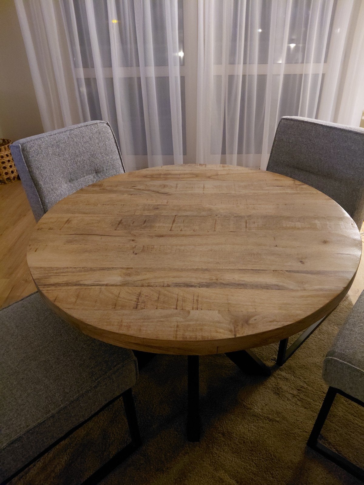 Mangohouten ronde tafel - 100 cm doorsnede