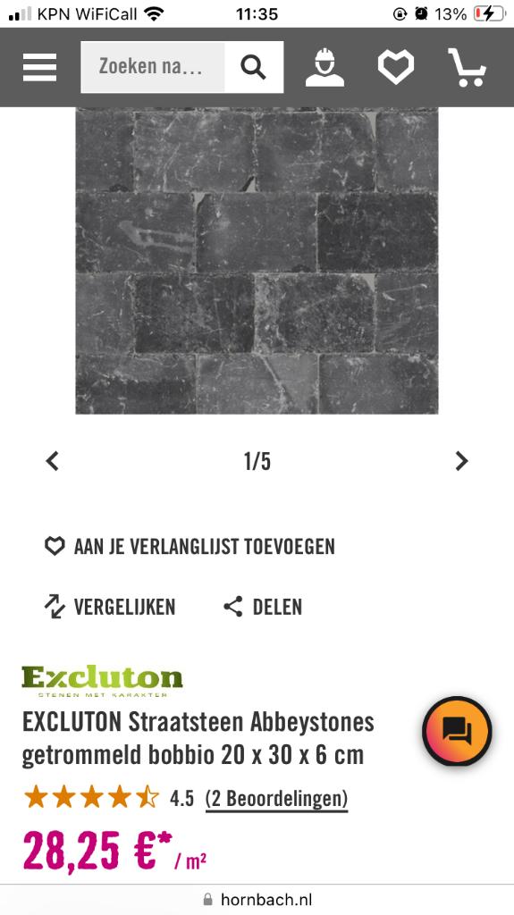 Abbeystones getrommeld 20 x 30 x 6 cm, Ophalen, Gebruikt, Klinkers, 10 m² of meer