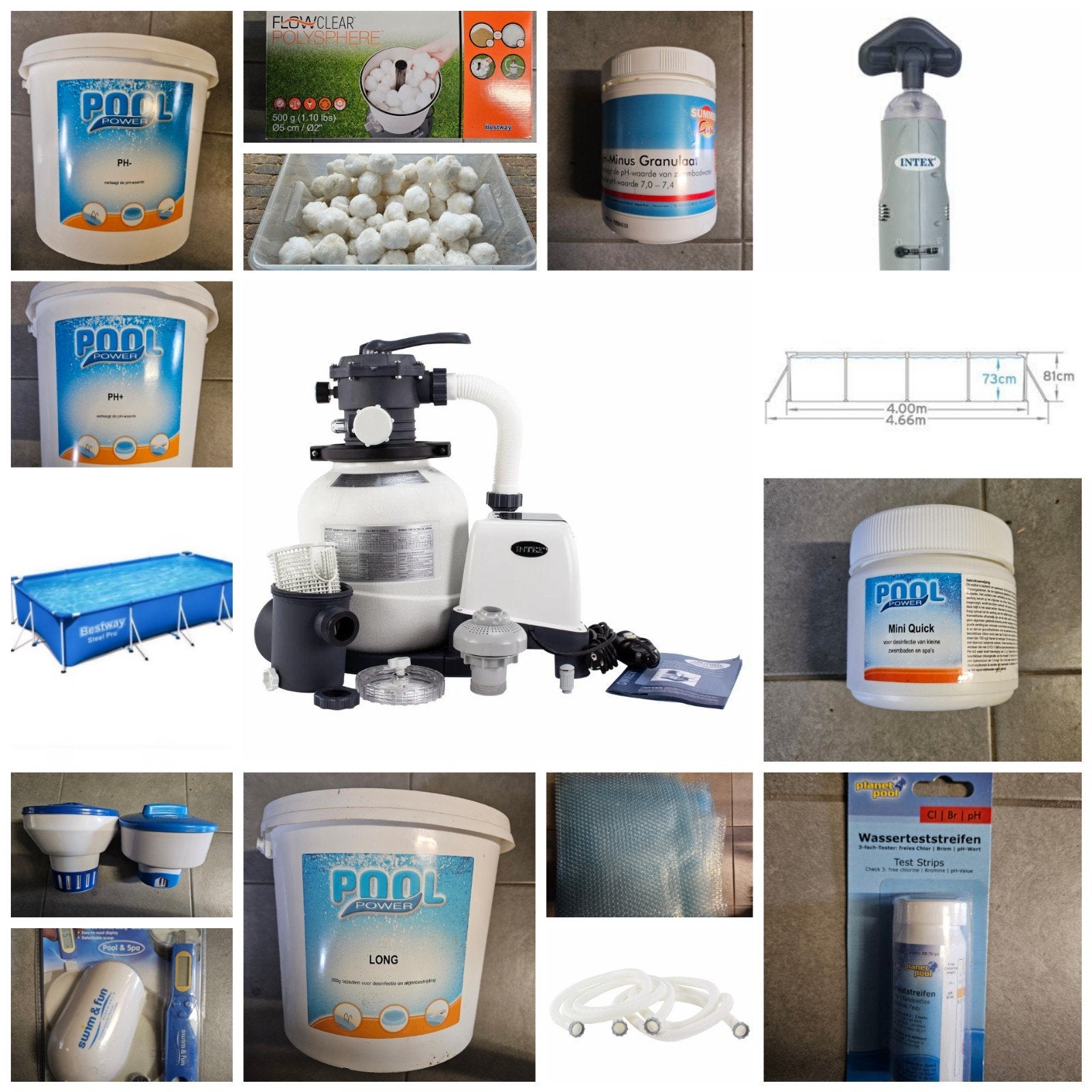 Bestway Steel Pro opzetzwembad met Intex zandfilterpomp, Ophalen