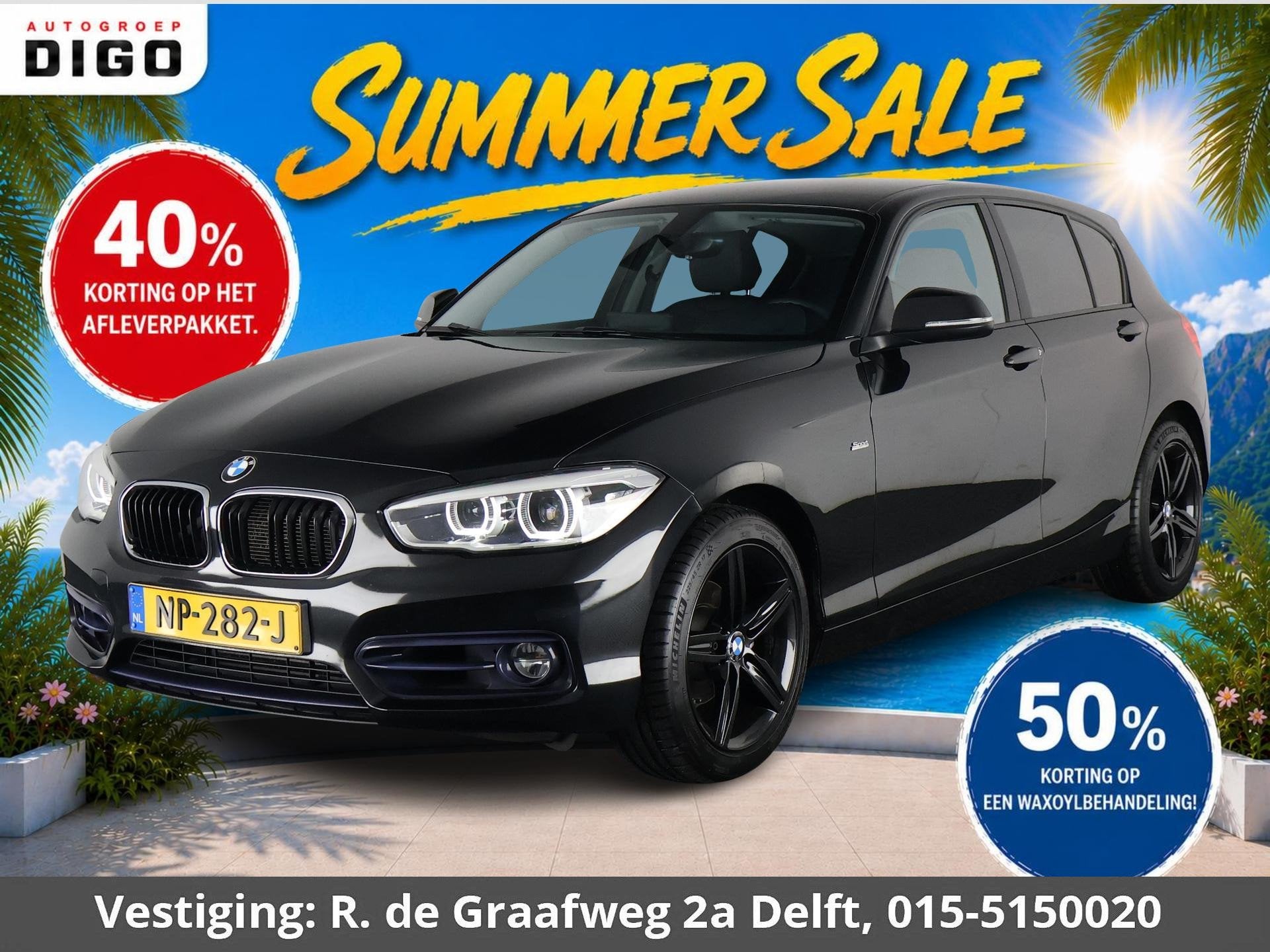 BMW 1-serie 118d High Executive Automaat | Navigatie | Leder, Auto's, BMW, Achterwielaandrijving, 150 pk, Zwart, Bedrijf