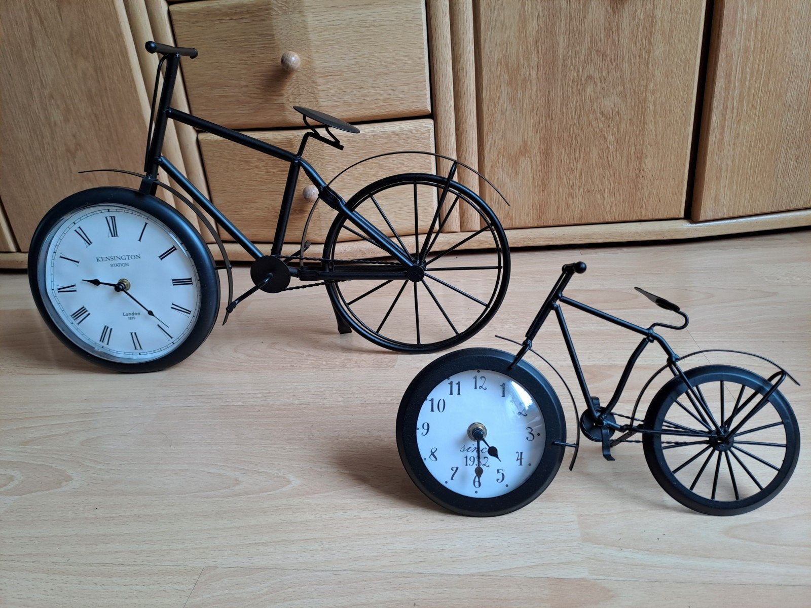 Decoratieve fietsklokken set - Vintage stijl, Ophalen, Vintage, Analoog, Zo goed als nieuw