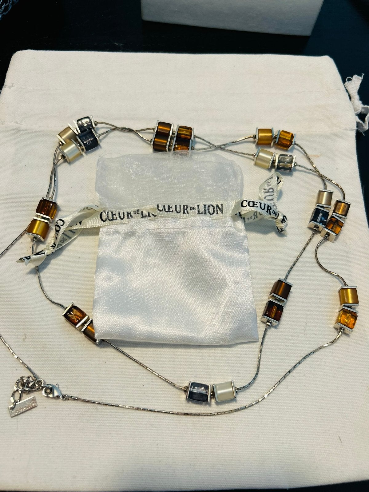 Coeur de Lion lange ketting met gekleurde kristallen, Met kristal, Overige materialen, Bruin, Ophalen of Verzenden