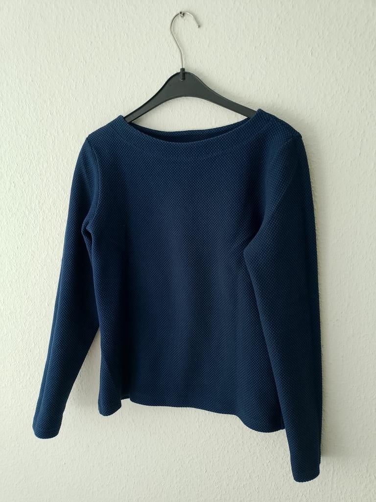 Vanilia Top - struc tee long - true blue - mt 40, Ophalen of Verzenden, Maat 38/40 (M), Blauw, Lange mouw