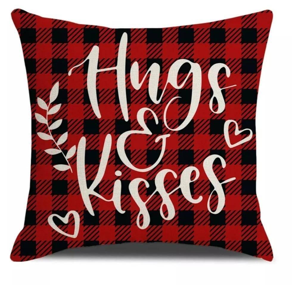 Nw kussenhoezen 45 - 45 cm. Hugs & Kisses. Dikke kwaliteit., Ophalen of Verzenden, Nieuw, Rood, Vierkant