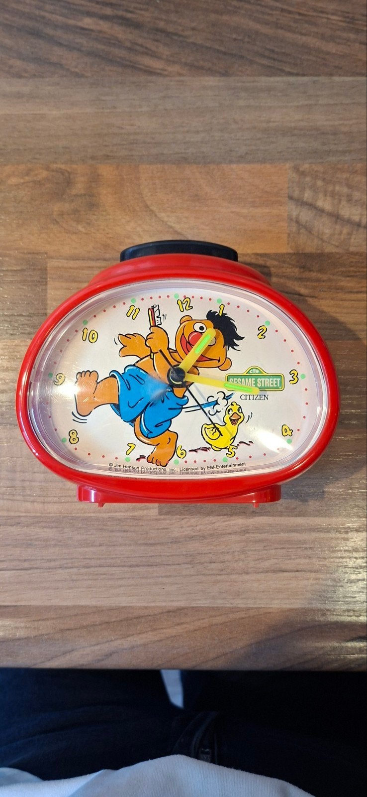 Vintage Sesamstraat Wekker - Ernie & Eendje, Ophalen, Gebruikt, Vintage, Analoog